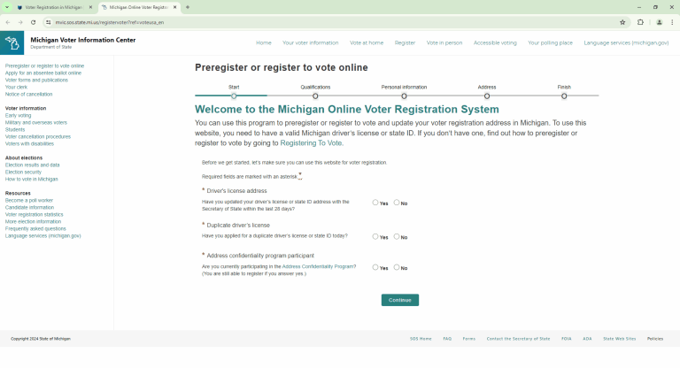 Go through online voter registration steps. 